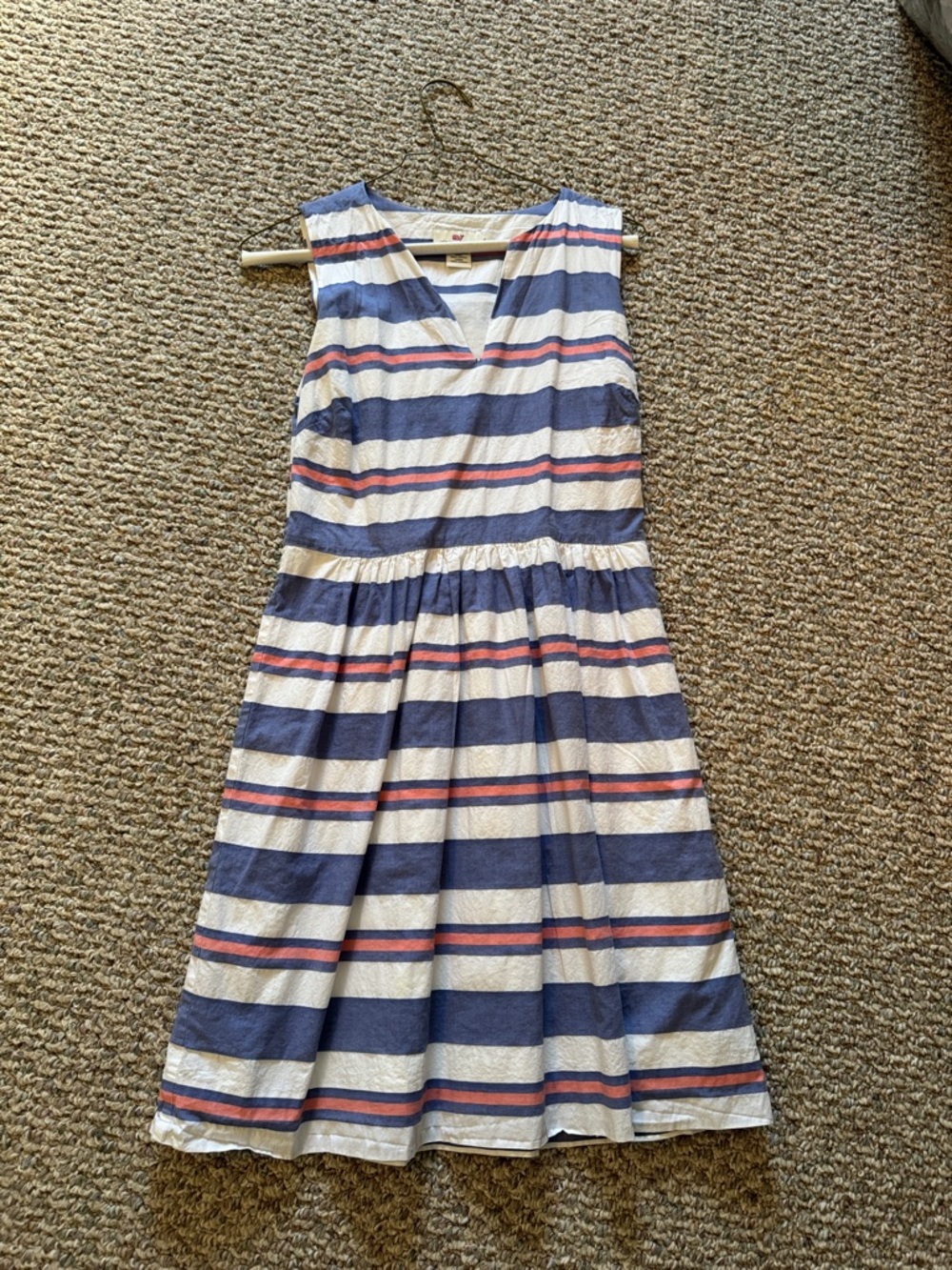 Vineyard Vines Striped Dress in Navy, White & Coral Pink